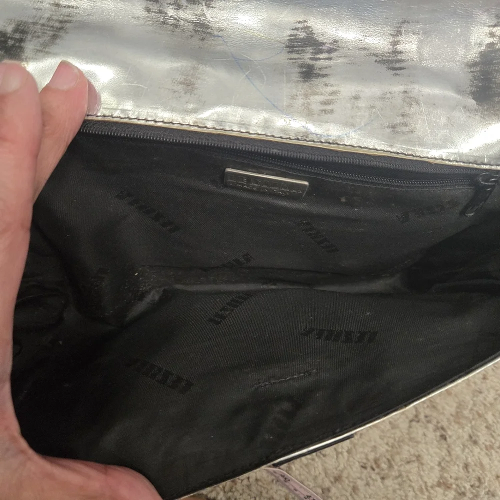 Le Silla Silver Distressed Studded Women's Bag